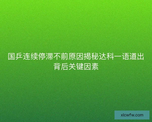 国乒连续停滞不前原因揭秘达科一语道出背后关键因素