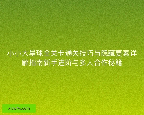 小小大星球全关卡通关技巧与隐藏要素详解指南新手进阶与多人合作秘籍 小小大星球全关卡通关技巧与隐藏要素详解指南新手进阶与多人合作秘籍