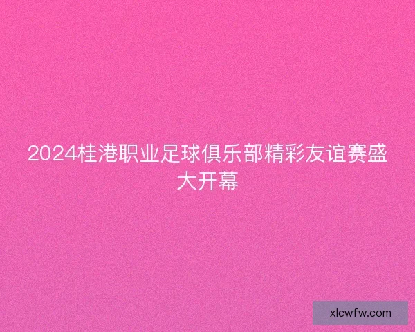 2024桂港职业足球俱乐部精彩友谊赛盛大开幕