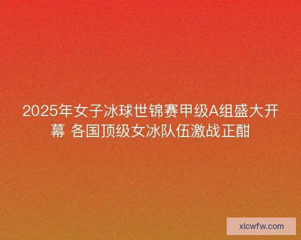 2025年女子冰球世锦赛甲级A组盛大开幕 各国顶级女冰队伍激战正酣